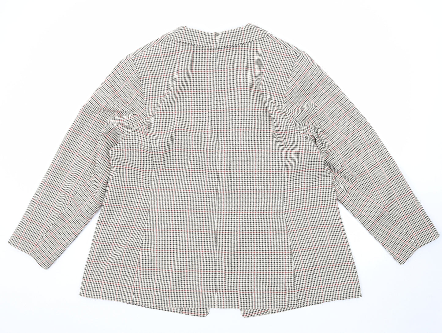 New Look Womens Beige Geometric Polyester Jacket Blazer Size 22