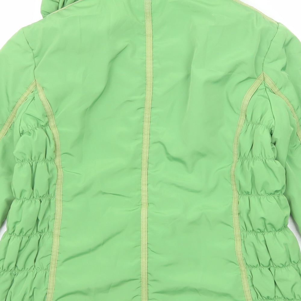 Per Una Womens Green Jacket Size 12 Snap - Ruched Detail