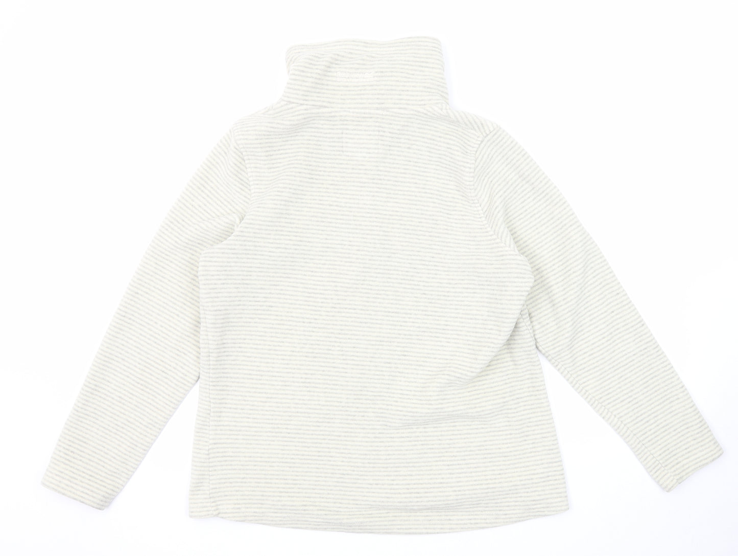 Regatta Womens Grey Striped Polyester Pullover Sweatshirt Size 16 Zip