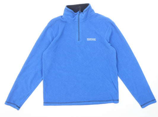 Regatta Mens Blue Polyester Henley Sweatshirt Size M