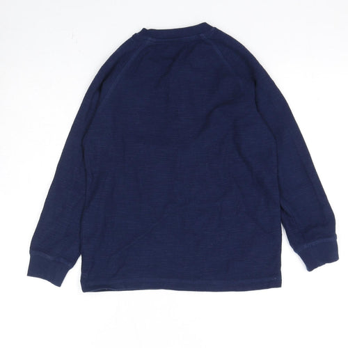 NEXT Boys Blue Cotton Basic T-Shirt Size 7 Years Round Neck Pullover