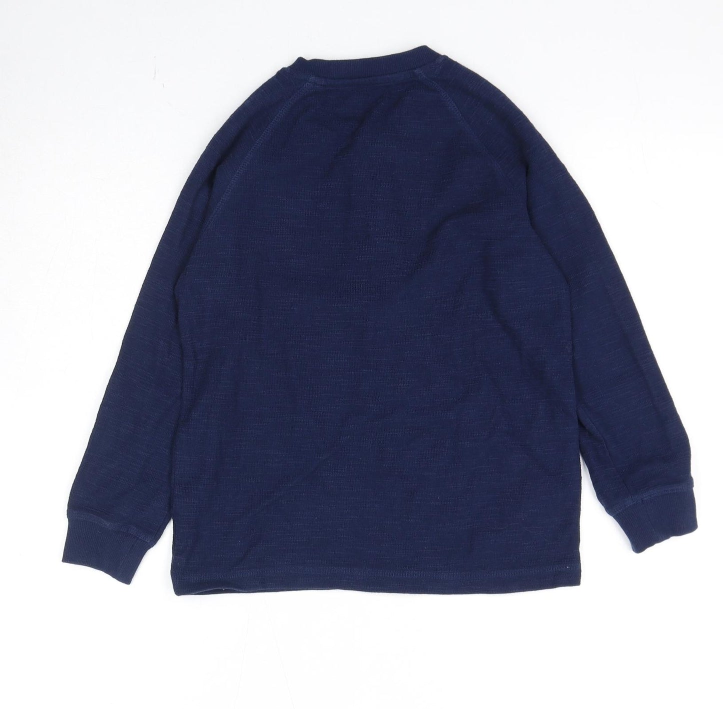 NEXT Boys Blue Cotton Basic T-Shirt Size 7 Years Round Neck Pullover