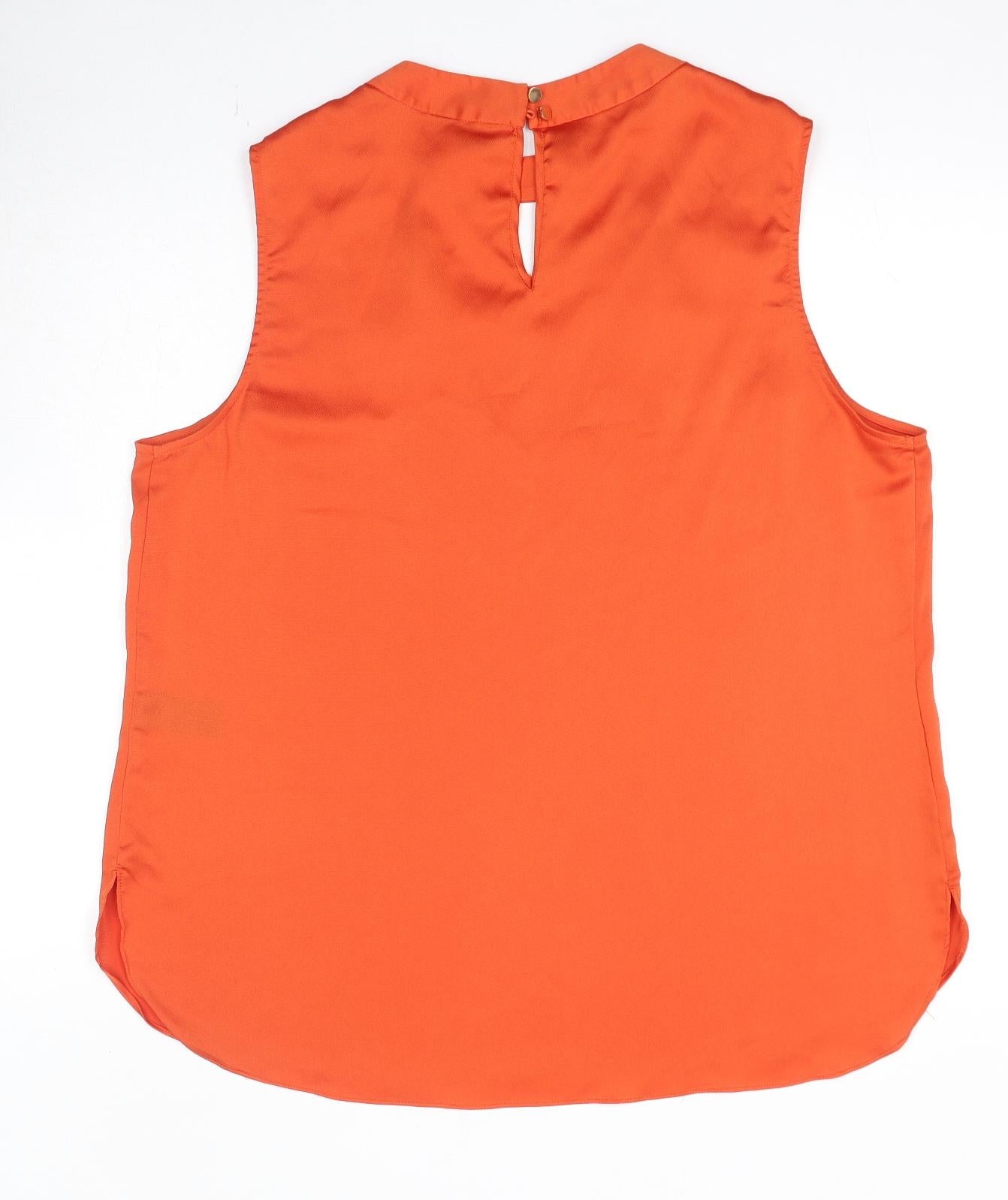 M&Co Womens Orange Polyester Basic Tank Size 20 Round Neck