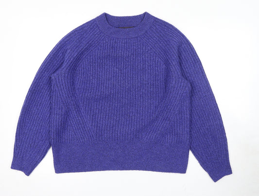 Marks and Spencer Womens Purple Round Neck Acetate Pullover Jumper Size M