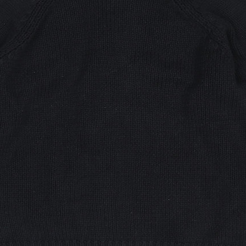 ASOS Womens Black Round Neck Geometric Cotton Cardigan Jumper Size S