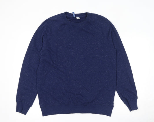 Divided by H&M Mens Blue Cotton Pullover Sweatshirt Size M