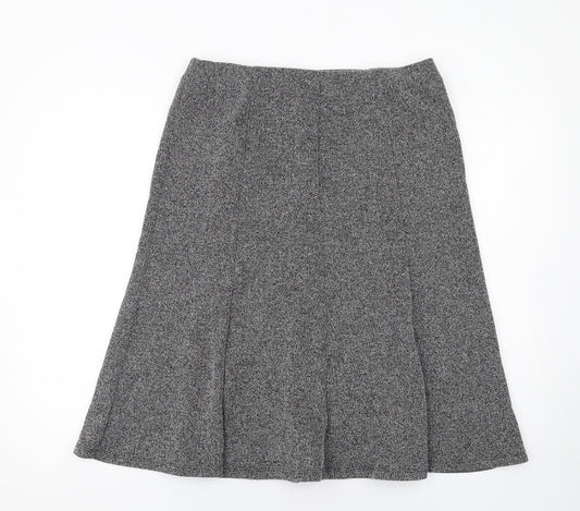 Classic Womens Grey Polyester Swing Skirt Size 14
