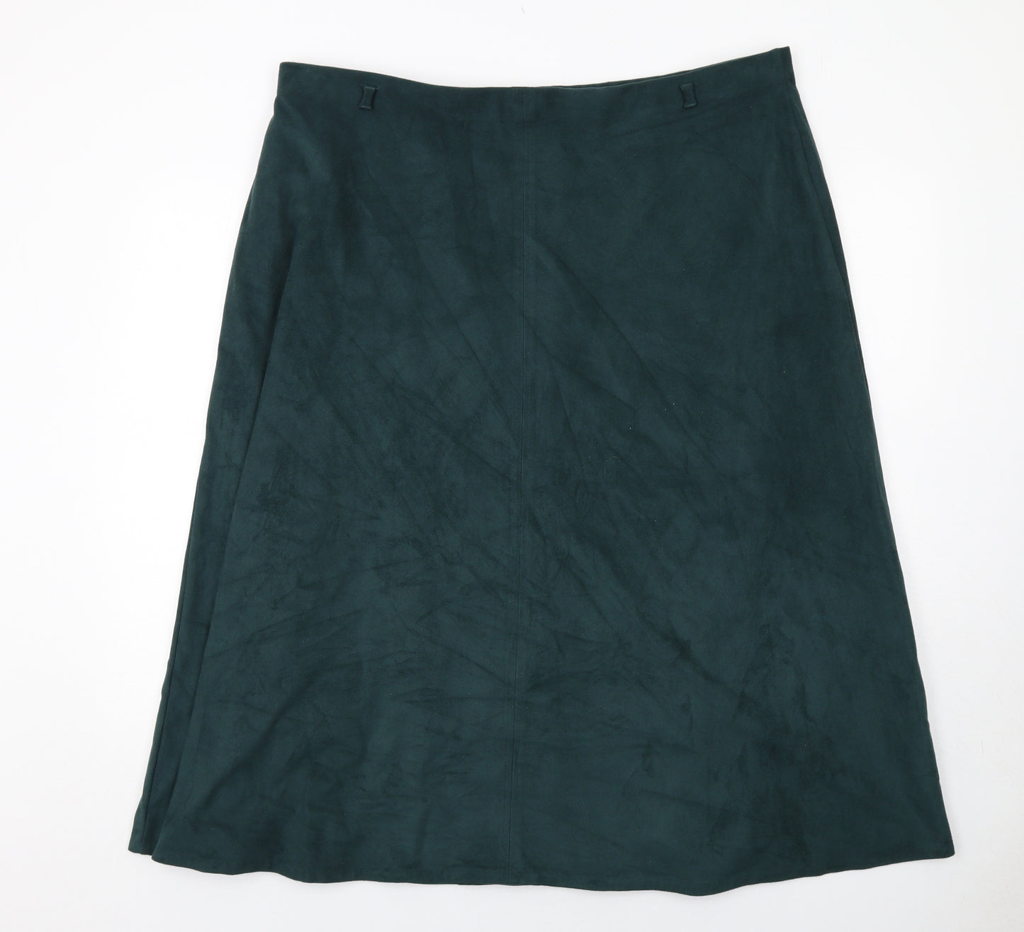Marks and Spencer Womens Green Polyester A-Line Skirt Size 22