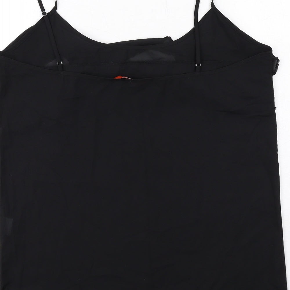 YEWO Womens Black Polyester Camisole Tank Size M Scoop Neck - Asymmetric