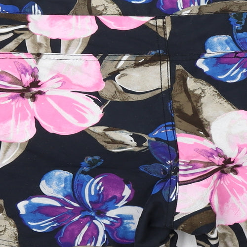 H&M Mens Black Floral Polyester Bermuda Shorts Size 36 in Regular - Swim Shorts