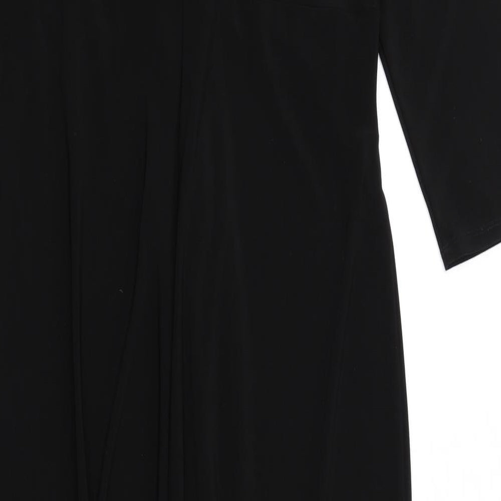 Windsmoor Womens Black Polyester A-Line Size 14 V-Neck Pullover