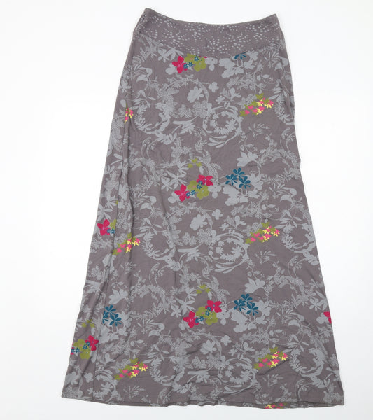 White Stuff Womens Grey Floral Viscose Maxi Skirt Size 10