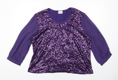Eastex Womens Purple Viscose Basic Blouse Size 20 Boat Neck