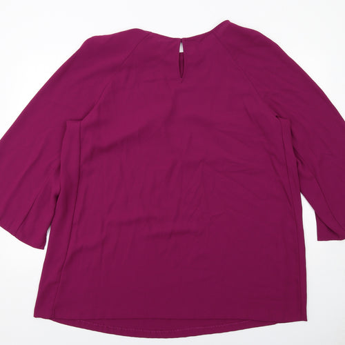 Simply Be Womens Purple Polyester Basic Blouse Size 22 Boat Neck