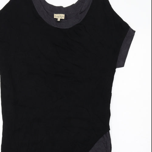 Phase Eight Womens Black Colourblock Viscose Jumper Dress Size M Round Neck Pullover