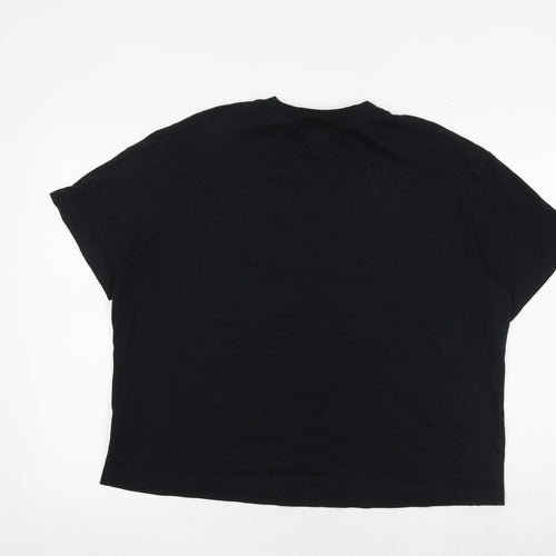 NEXT Womens Black 100% Cotton Basic T-Shirt Size L Crew Neck