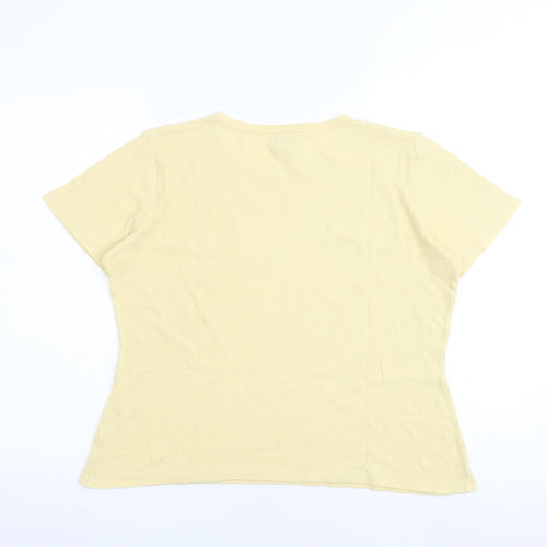 Gap Womens Yellow 100% Cotton Basic T-Shirt Size M Round Neck - Ribbed
