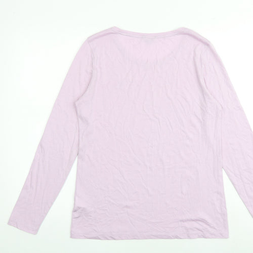 Jigsaw Womens Purple Cotton Basic T-Shirt Size M Boat Neck