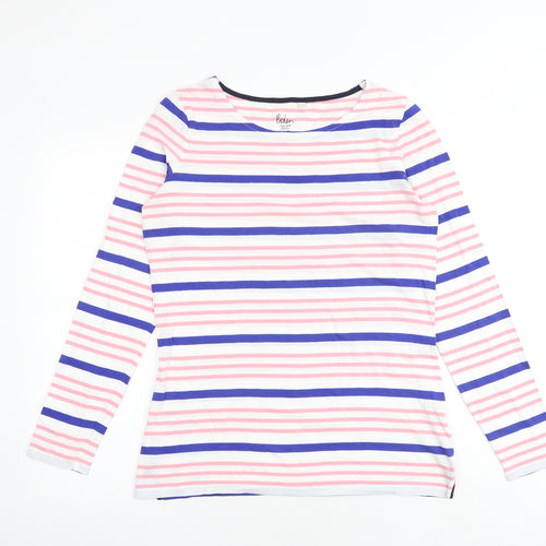 Boden Womens Multicoloured Striped 100% Cotton Basic T-Shirt Size 12 Boat Neck