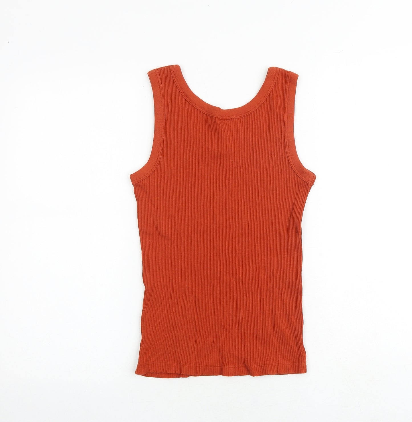 Uniqlo Womens Orange Cotton Basic Tank Size XS Scoop Neck - Ribbed