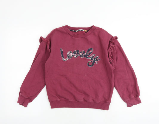 Oasis Girls Pink Cotton Pullover Sweatshirt Size 13 Years Pullover - Lovely