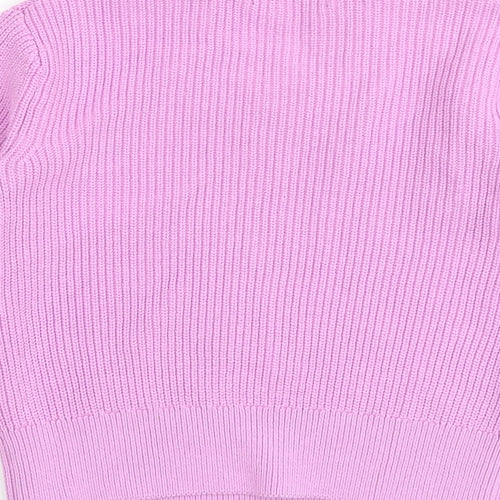 Marks and Spencer Womens Pink V-Neck Cotton Pullover Jumper Size XS
