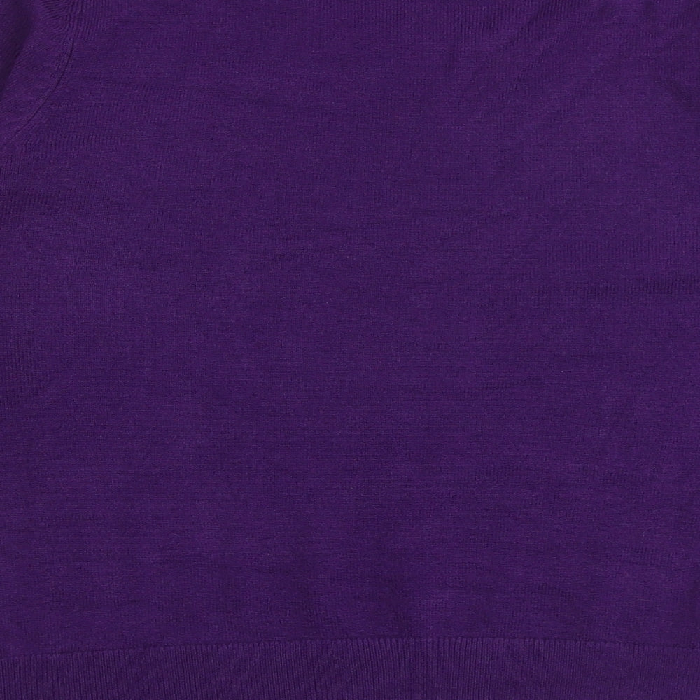 Per Una Womens Purple Round Neck Acrylic Pullover Jumper Size 14