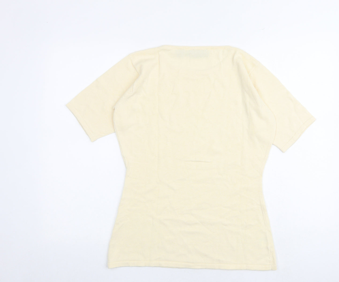 Timberland Womens Ivory 100% Cotton Basic T-Shirt Size M Round Neck
