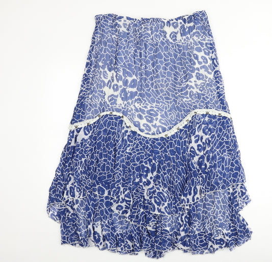 Savoir Womens Blue Geometric Polyester Swing Skirt Size 34 in