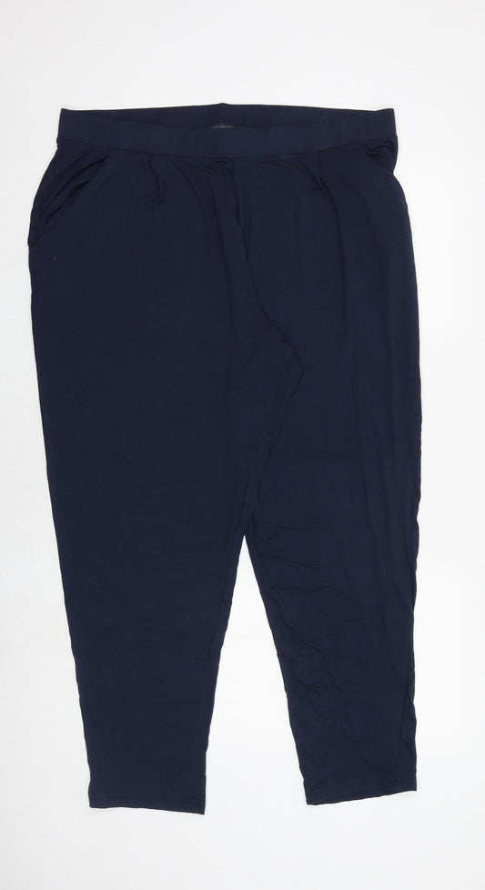 Marks and Spencer Womens Blue Viscose Jogger Trousers Size 20 Regular