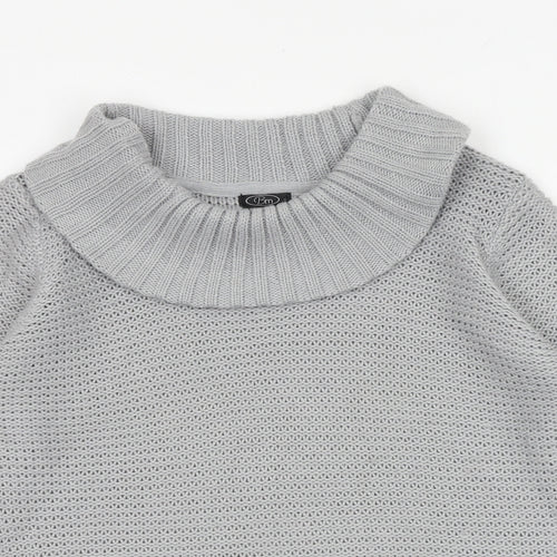 Bonmarché Womens Grey Roll Neck Acrylic Pullover Jumper Size M