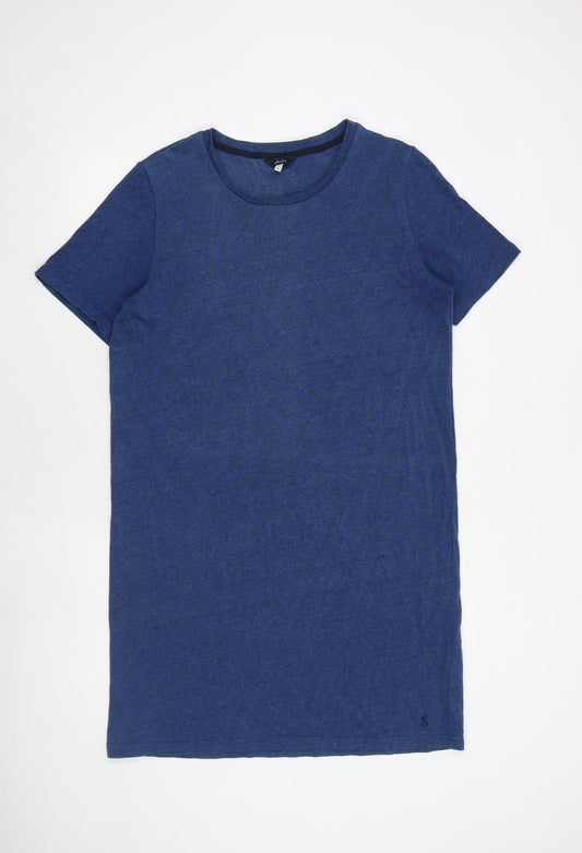 Joules Womens Blue 100% Cotton T-Shirt Dress Size 12 Round Neck Pullover
