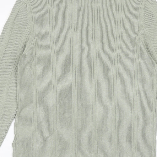 Marks and Spencer Womens Green Round Neck Viscose Pullover Jumper Size 14