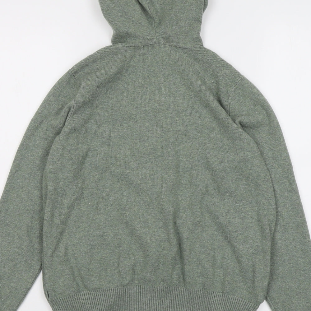 Marks and Spencer Womens Green Round Neck Acrylic Full Zip Jumper Size S
