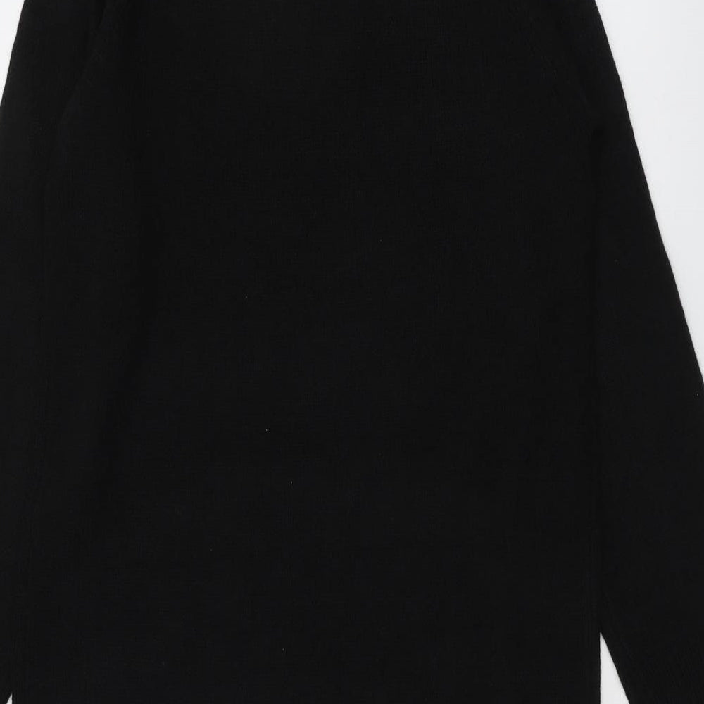 Boohoo Womens Black Acrylic Jumper Dress Size L Round Neck Pullover