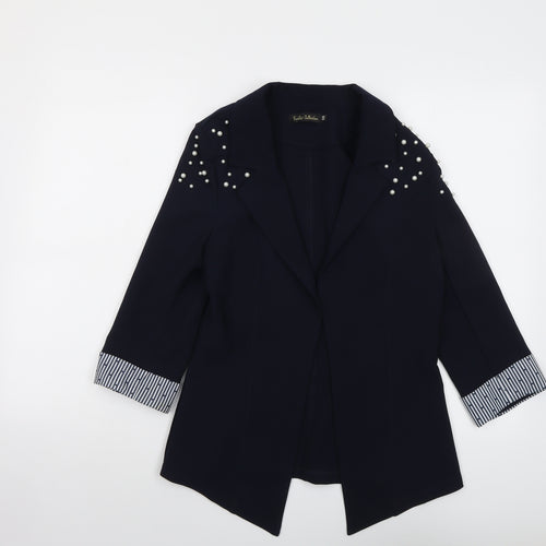 Farilat Collection Womens Blue Jacket Blazer Size 18