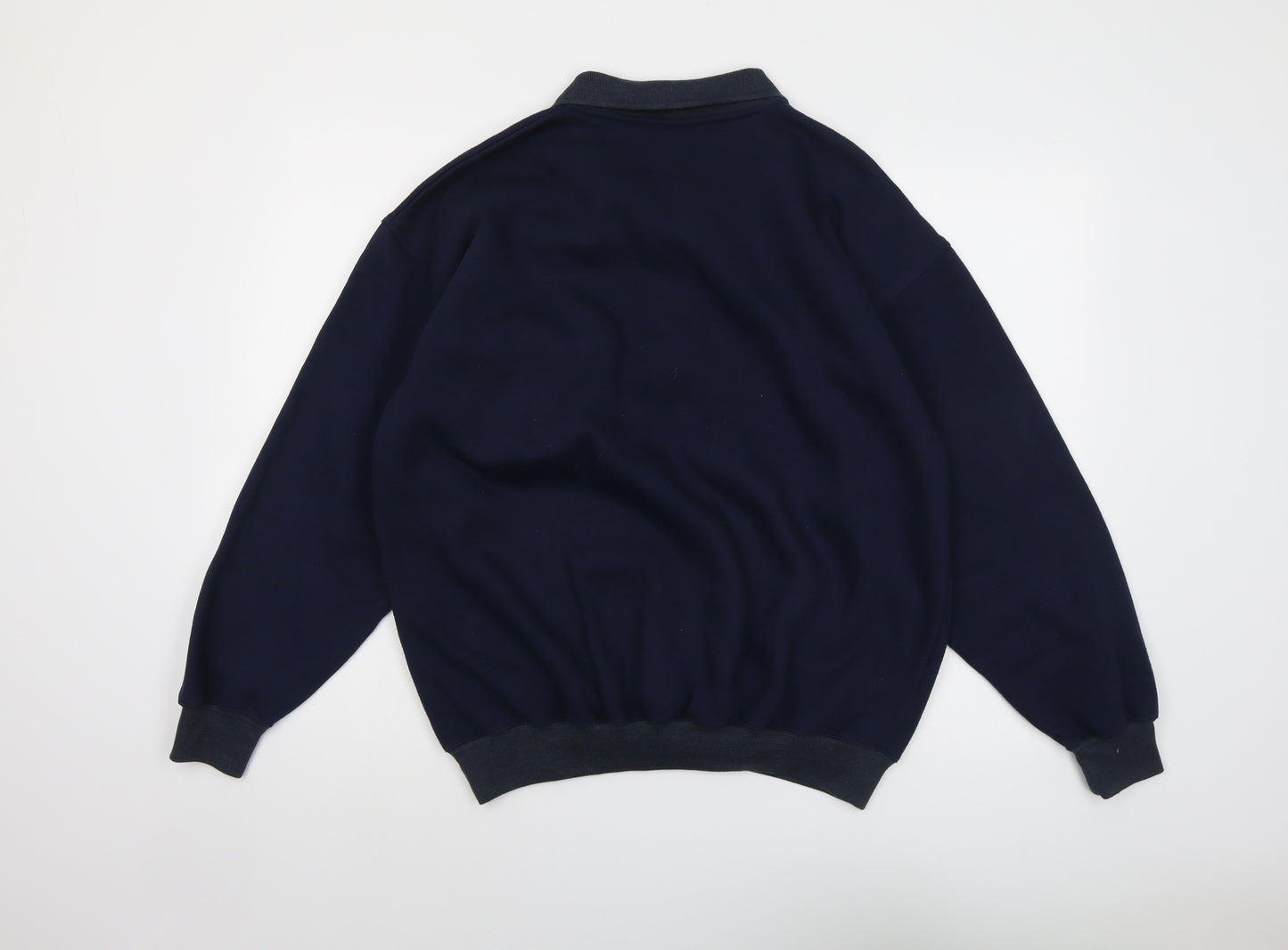 C&A Mens Blue Cotton Henley Sweatshirt Size L