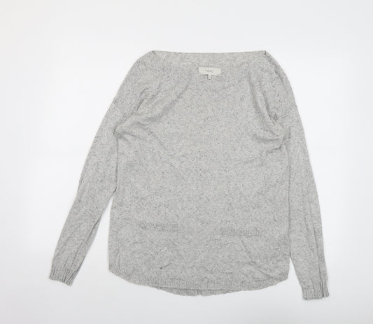 NEXT Womens Grey Boat Neck Cotton Pullover Jumper Size 12