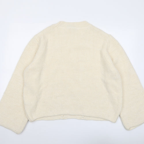 Marks and Spencer Womens Ivory Round Neck Acrylic Pullover Jumper Size XL