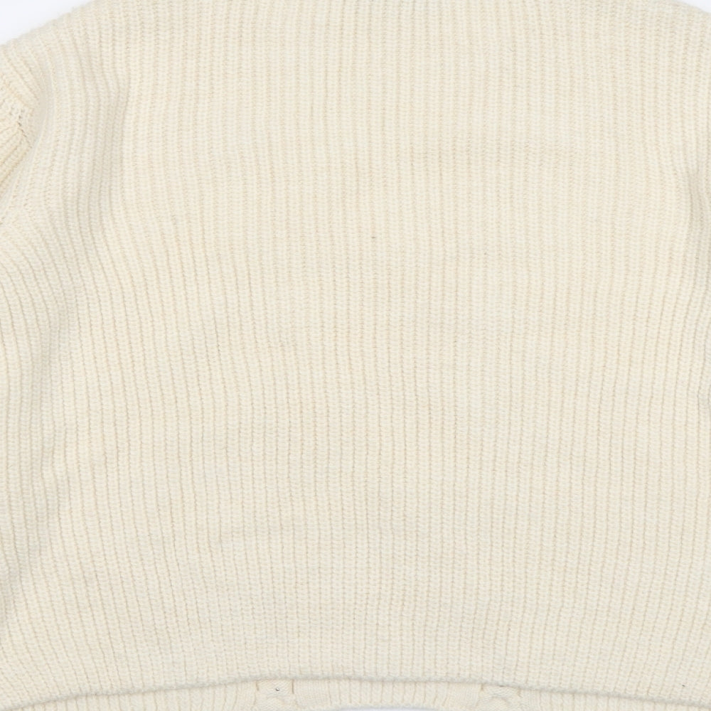 Marks and Spencer Womens Ivory Round Neck Acrylic Pullover Jumper Size XL