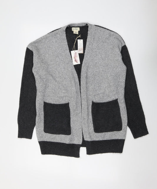 Jessica Simpson Womens Grey V-Neck Polyester Cardigan Jumper Size S