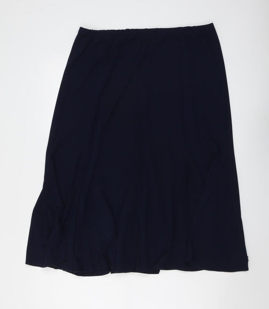 Anne Smith Womens Blue Polyester Swing Skirt Size 18