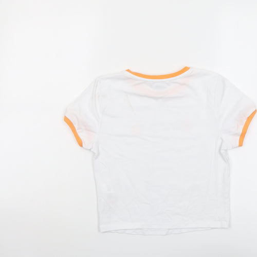 New Look Girls White Cotton Basic T-Shirt Size 12-13 Years Round Neck Pullover - The Best Is Yet To Come