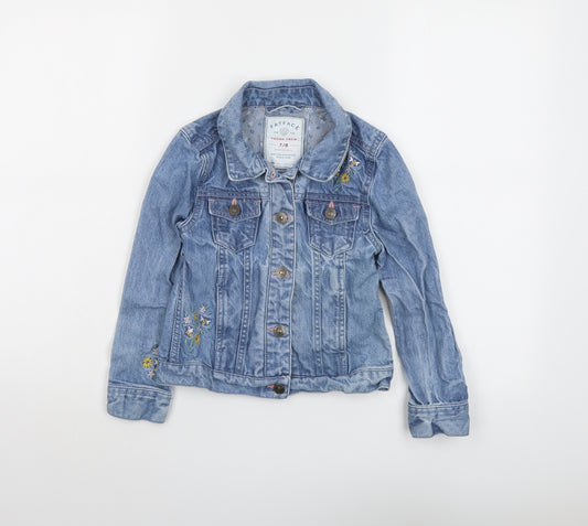 Fat Face Girls Blue Jacket Size 7-8 Years Button