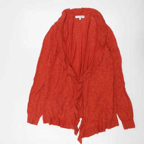 RJR.John Rocha Womens Red V-Neck Cotton Cardigan Jumper Size 14