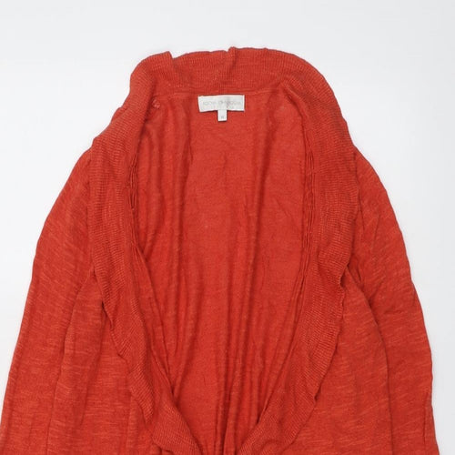 RJR.John Rocha Womens Red V-Neck Cotton Cardigan Jumper Size 14