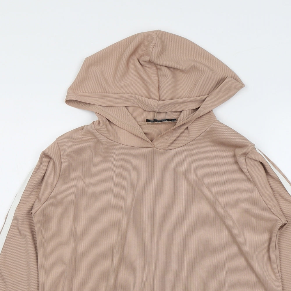 Boohoo Womens Beige Polyester Pullover Hoodie Size 10 Pullover