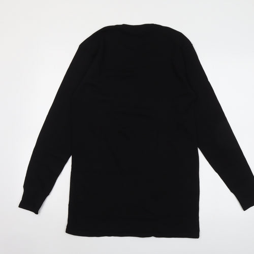 Marks and Spencer Mens Black Wool T-Shirt Size L Round Neck