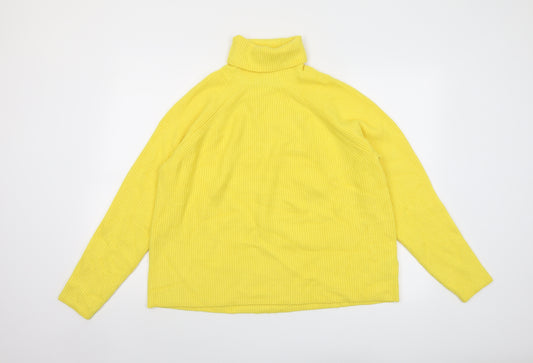 Marks and Spencer Womens Yellow Roll Neck Viscose Pullover Jumper Size L