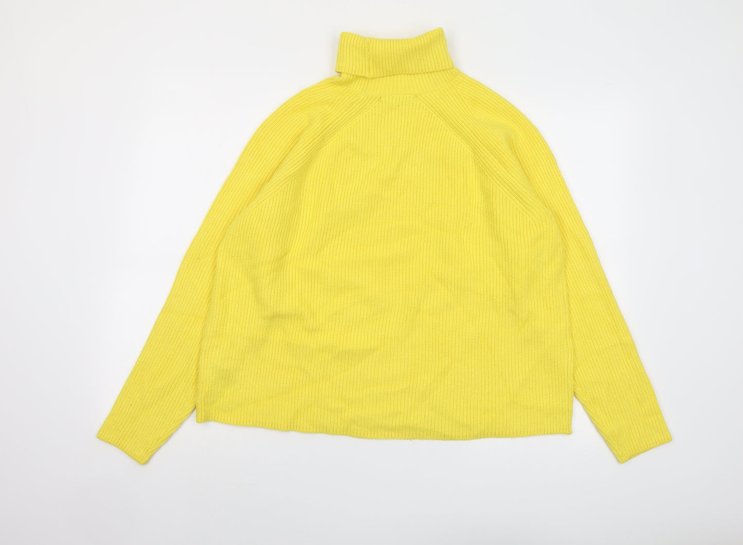 Marks and Spencer Womens Yellow Roll Neck Viscose Pullover Jumper Size L
